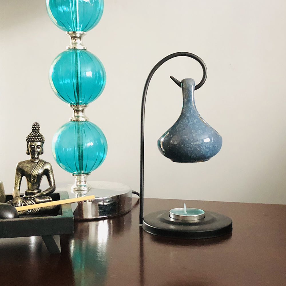 Eden Teardrop Shape Hanging Oil Burner & Stand, 19cm Tall