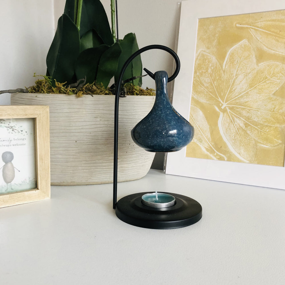 Eden Teardrop Shape Hanging Oil Burner & Stand, 19cm Tall