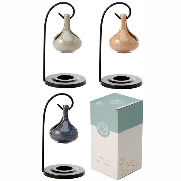 Eden Teardrop Shape Hanging Oil Burner & Stand, 19cm Tall