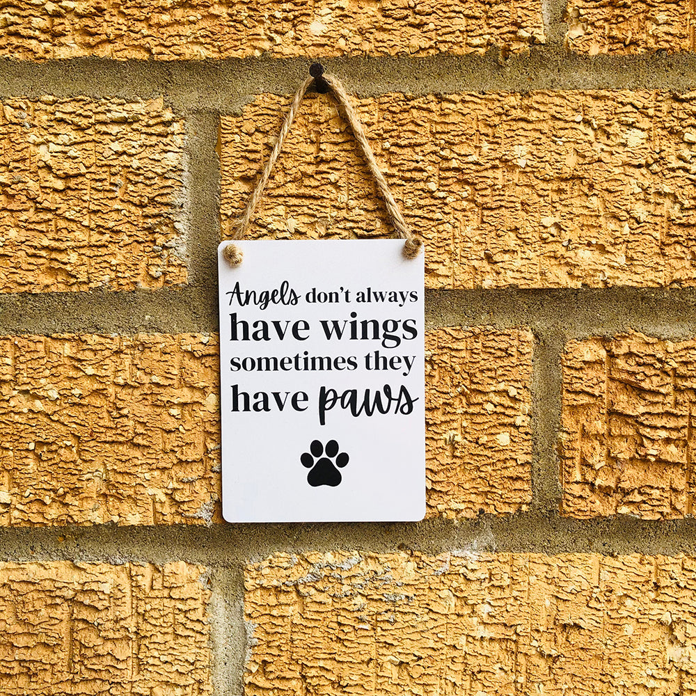 Angels Dont Always Have Wings Mini Metal Sign, 9cm