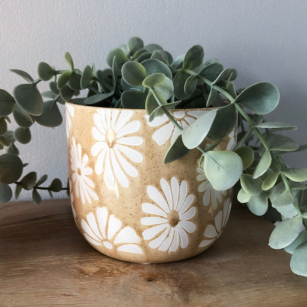 Stoneware Flower Planter, 10.5cm