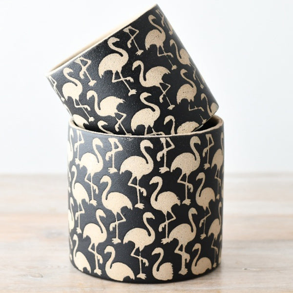 Black Flamingo Planter - Available in 2 Sizes
