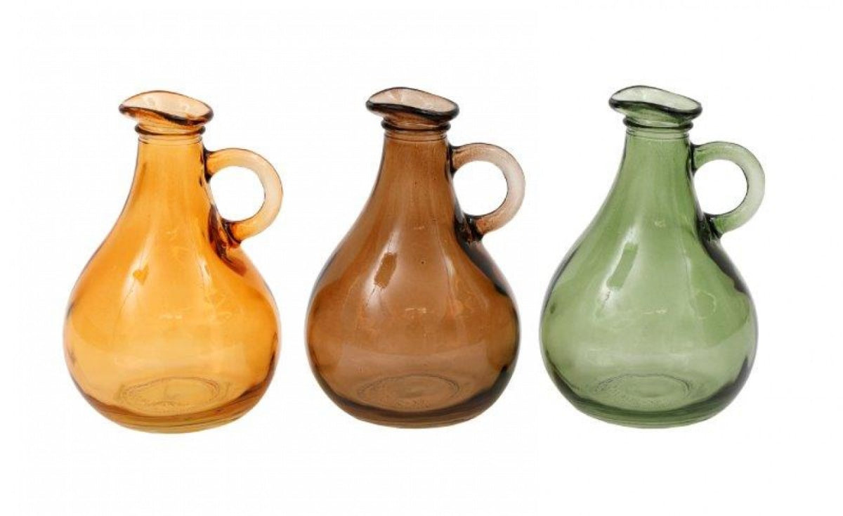 Autumn Colours Glass Vase With Handle 13.5cm