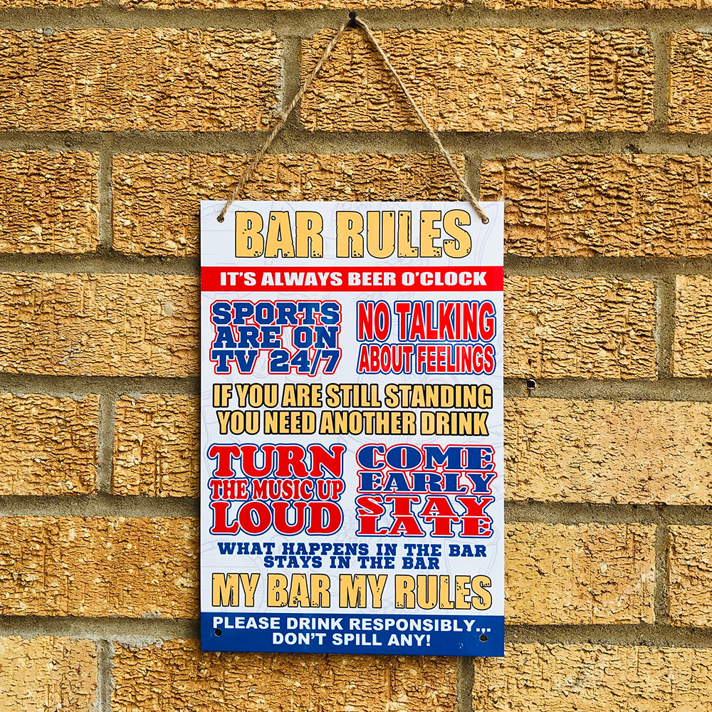 Bar Rules - Aluminium Sign