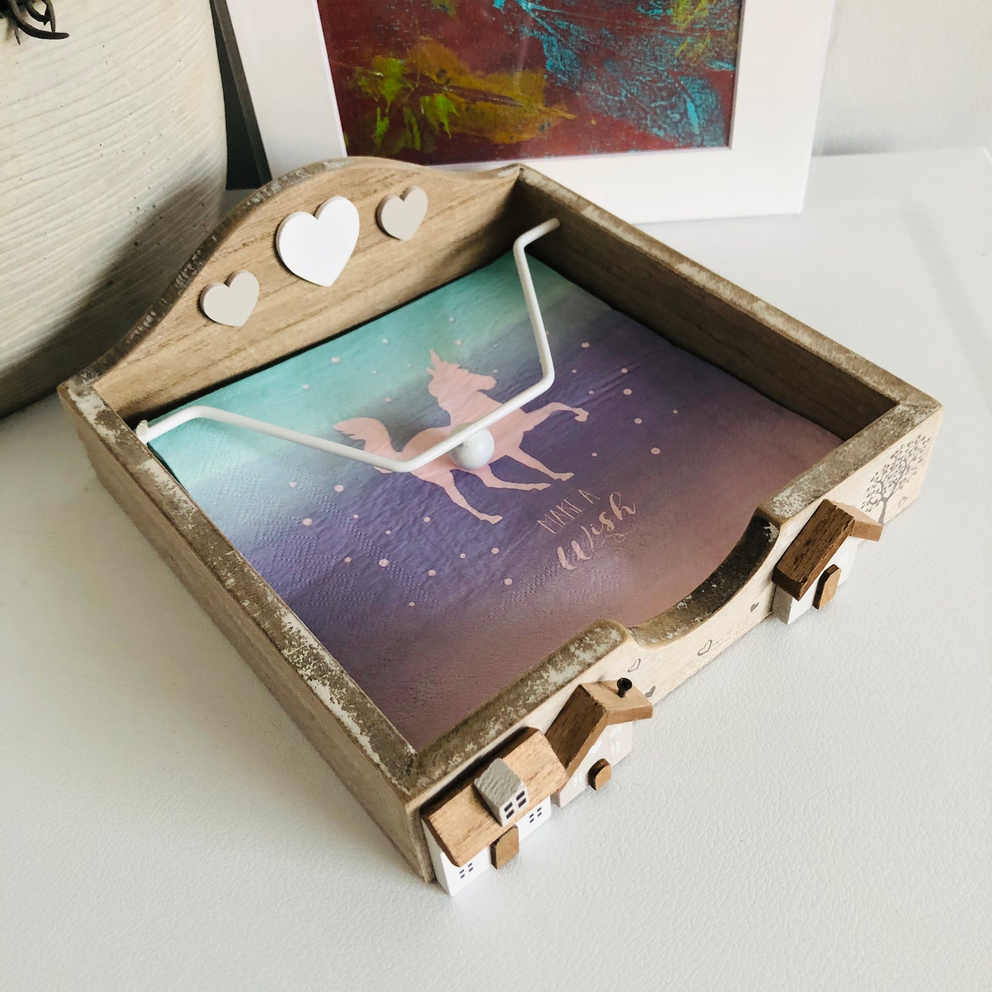 Hearts and Houses Napkin Holder