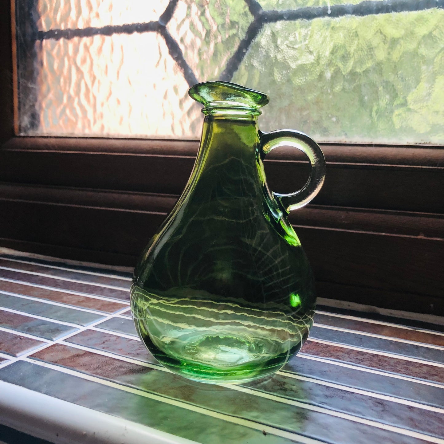 Autumn Colours Glass Vase With Handle 13.5cm