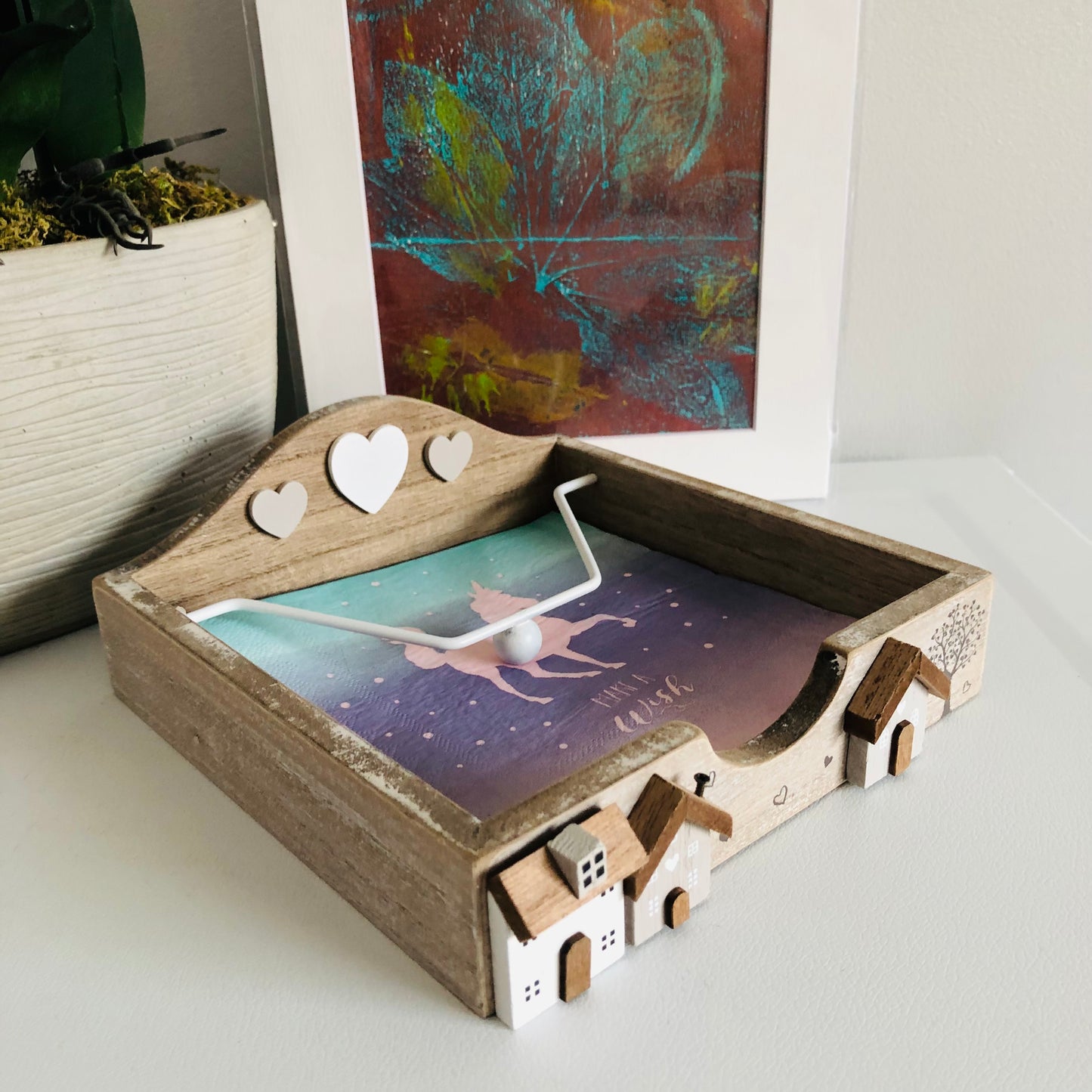 Hearts and Houses Napkin Holder