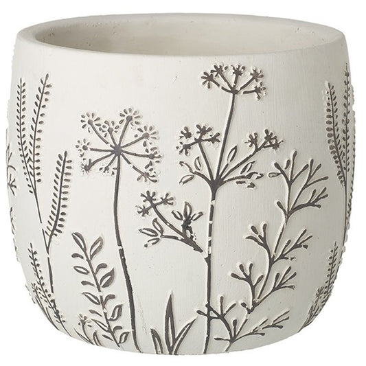 Black and White Flower Planter Pot