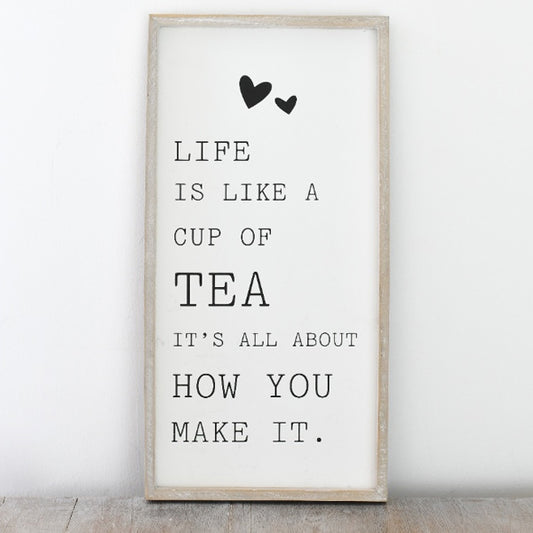 Life is like a Cup a Tea Wooden Frame, 40cm