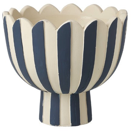 Blue & White Scalloped Bowl, 18cm