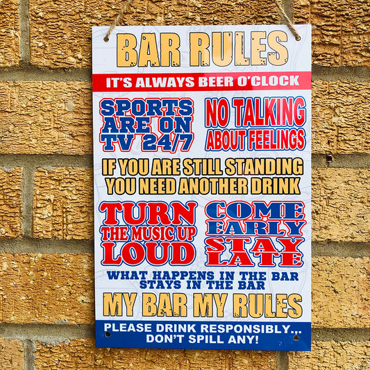 Bar Rules - Aluminium Sign